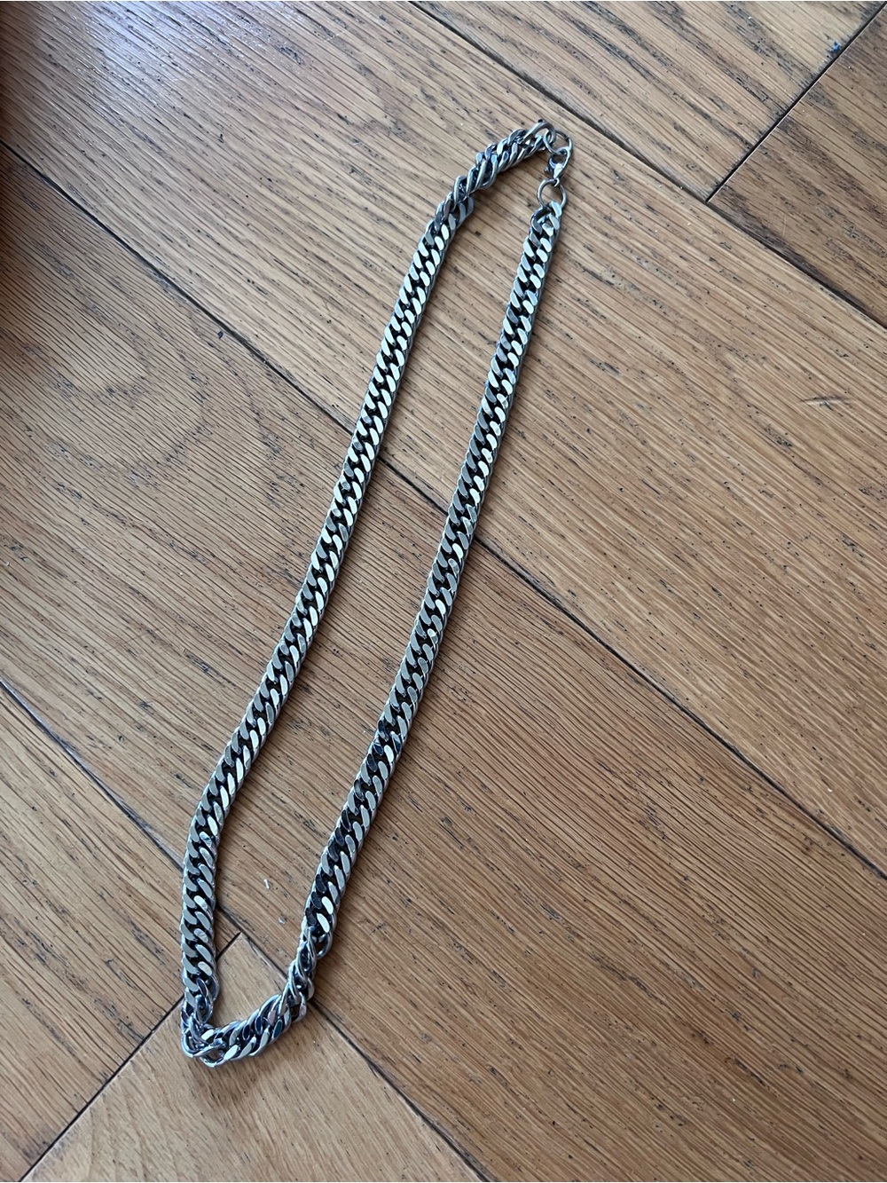 Chunky Silver Curb Chain Necklace